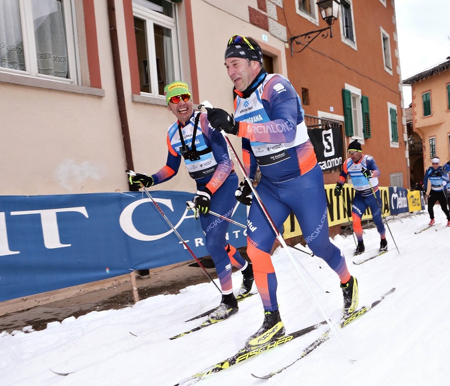 La Marcialonga è stata un test per Milano-Cortina 2026. Nella foto i campioni olimpici Zorzi e Rossi durante la prova.