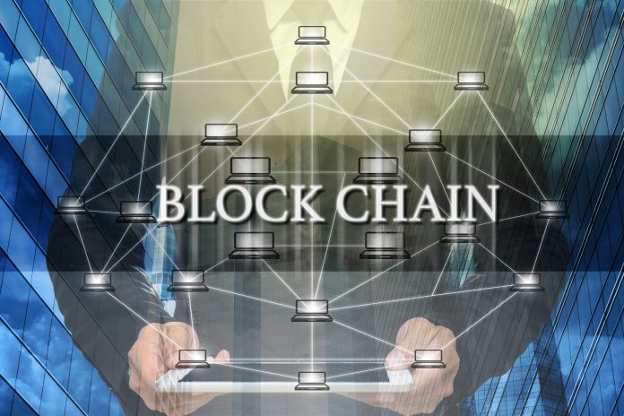 Block chain Text and Distributed computer network with Businessm ricerca innovazione