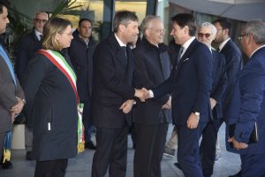 Fabrizio Sala e Giuseppe Conte all'inaugurazione della nuova sede di Human Technopole.