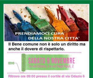 Al via sabato 9 novembre l'iniziativa 'Prendiamoci cura della nostra città'.