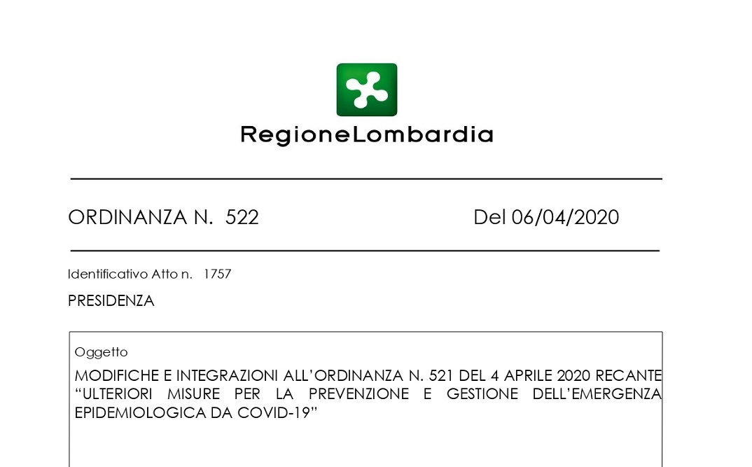 coronavirus ordinanza 7 aprile