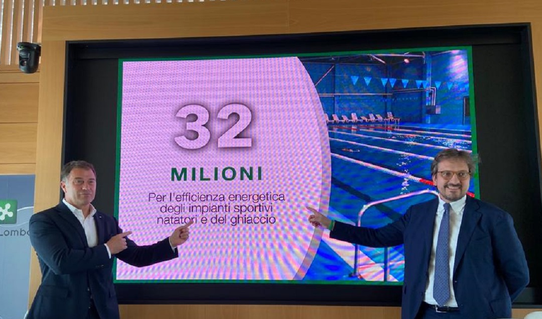 Guido Guidesi e Antonio Rossi presentano pacchetto sostegni energetici di Regione Lombardia, per lo sport 32 milioni