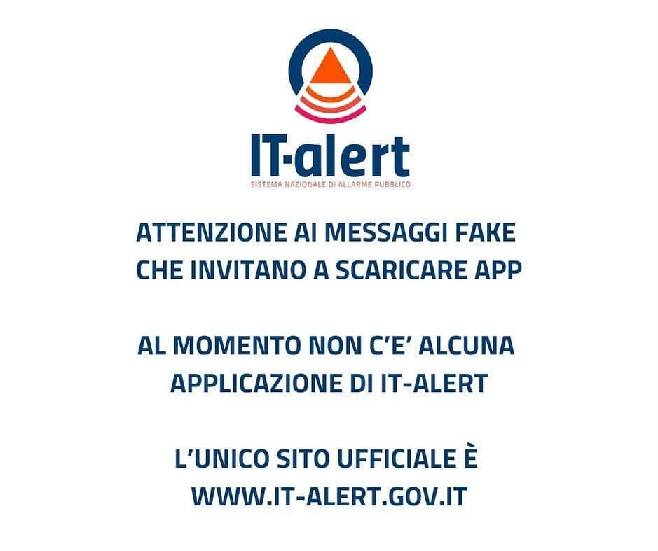 IT-alert; nessuna applicazione da scaricare, in rete messaggi fake