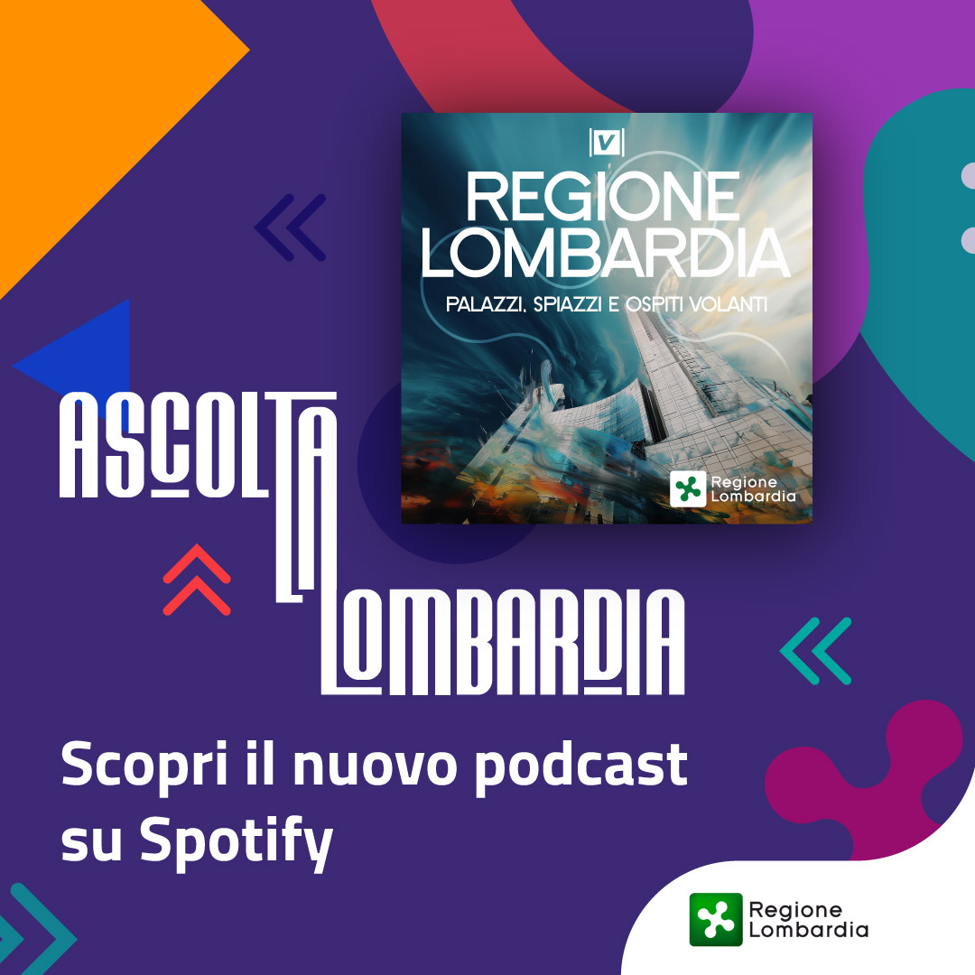 Regione Lombardia è su Spotify con 'Ascolta la Lombardia', progetto che ha l’obiettivo di avvicinare sempre di più il cittadino a questa istituzione: in foto il logo del podcast, nell’ultimo episodio è stata intervistata Martina Caironi sulle Olimpiadi e Paralimpiadi di Milano Cortina 2026