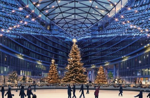 Palazzo Lombardia pista pattinaggio ghiaccio