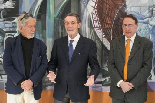 'Milano ieri e oggi', è l'opera donata dall'artista Franco Tarantino al presidente della Regione Lombardia Attilio Fontana