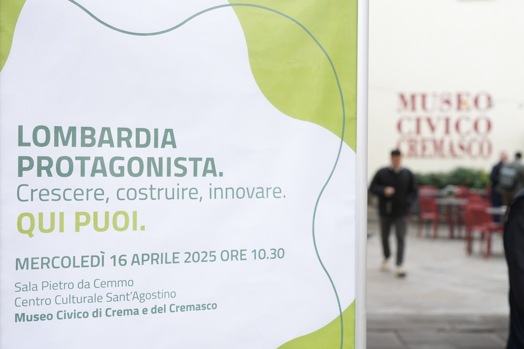 Evento Qui Puoi Crema. Locandina del tour della Giunta di Regione Lombardia a Crema per il distretto cosmetico