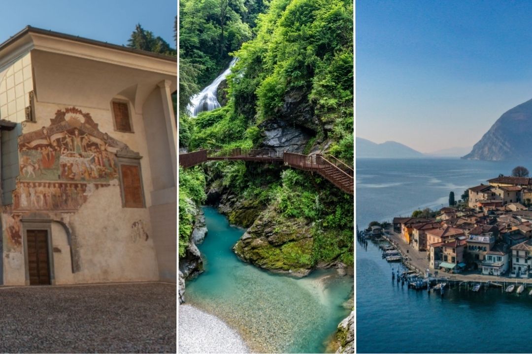In foto i tre borghi della Lombardia candidati al concorso ‘Best Tourism Villages 2025': Clusone, Bellano e Monte Isola