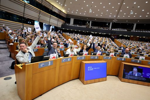 La foto ritrae i rappresentanti presenti alla plenaria dell'ARA al Parlamento Europeo