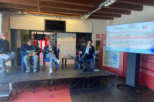 Gli assessori Giorgio Maione e Alessandro Beduschi all'assemblea 2025 di Condifesa a Brescia