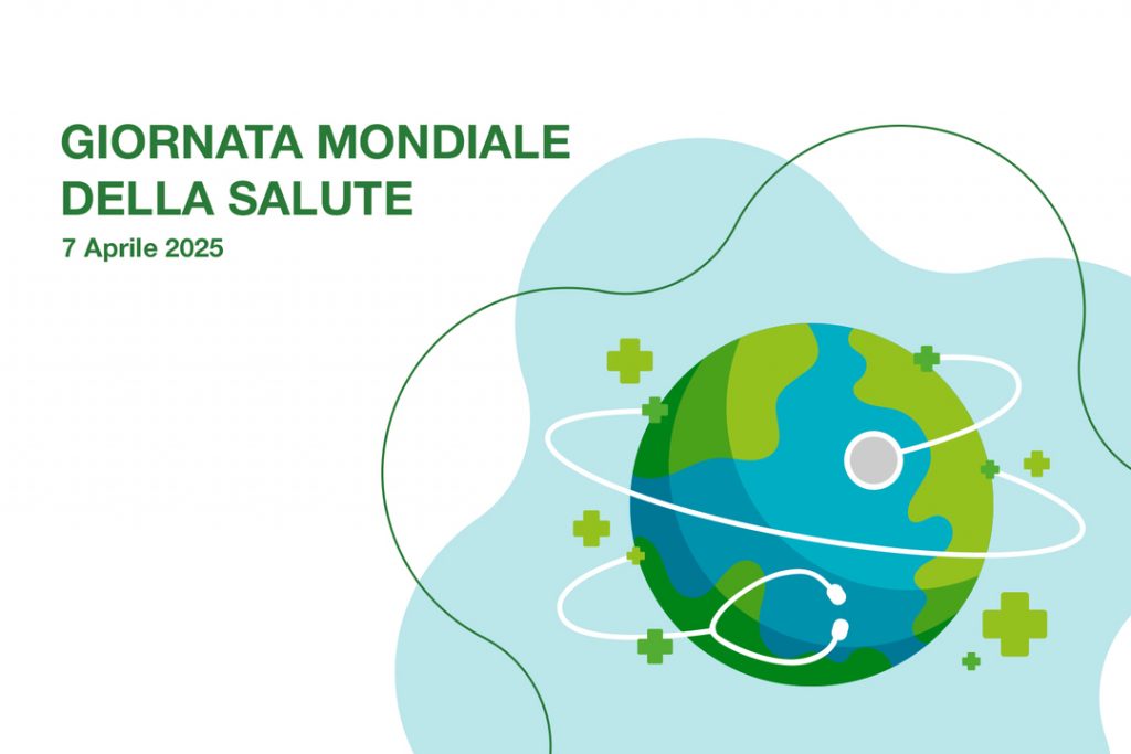 Il materiale informativo di Regione Lombardia per la Giornata Mondiale della Salute 2025 prevista per il 7 aprile che ritrae la Terra stilizzata