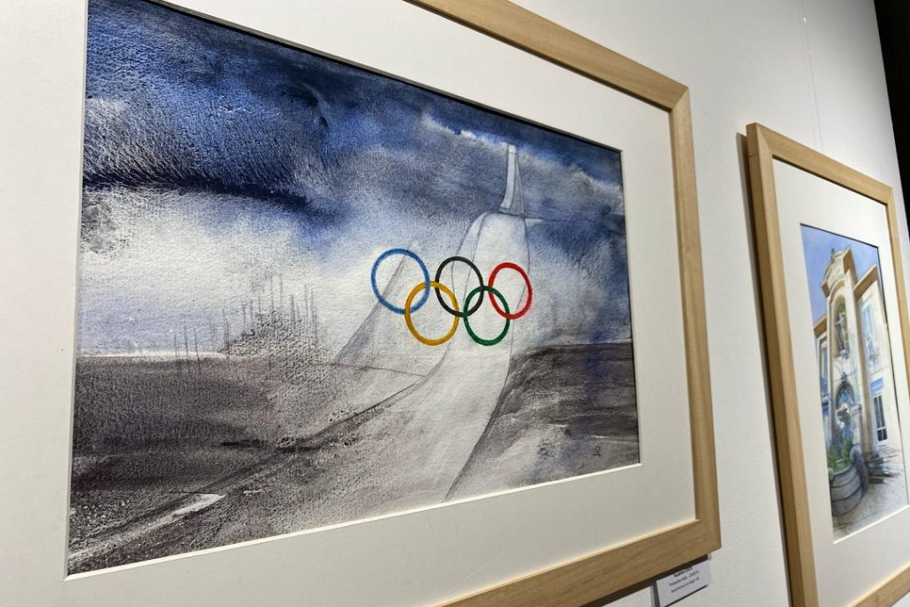 Il presidente di Regione Lombardia, Attilio Fontana, è intervenuto alla mostra di acquerello 'Olimpiadi invernali e il loro ambiente'