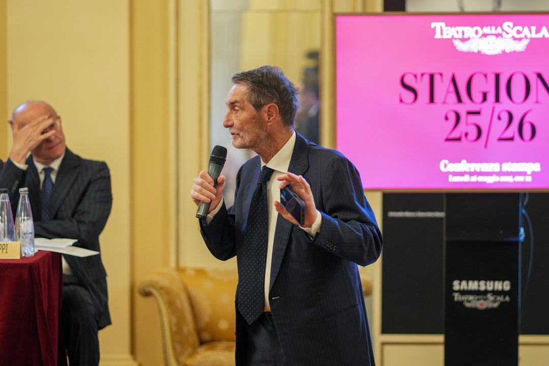 Il presidente della Regione Lombardia, Attilio Fontana, in foto, intervenuto alla presentazione della stagione 2025-2026 del teatro alla Scala di Milano