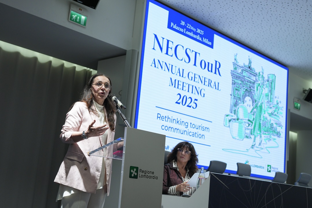 L’assessore alla Moda di Regione Lombardia, Barbara Mazzali, intervenuto nel corso della giornata conclusiva dell'Assemblea Generale 2025 di NECSTouR