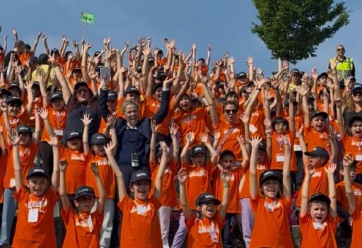 Scuola attiva kids Lombardia, festa finale all'Arena civica di Milano con Federica Picchi, sottosegretario ala Presidenza della Regione Lombardia con delega a Sport e Giovani.