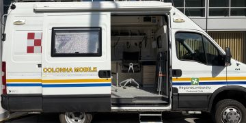 Presentata a Palazzo Lombardia la nuova Colonna Mobile Regionale della Protezione Civile: in foto un automezzo coinvolto