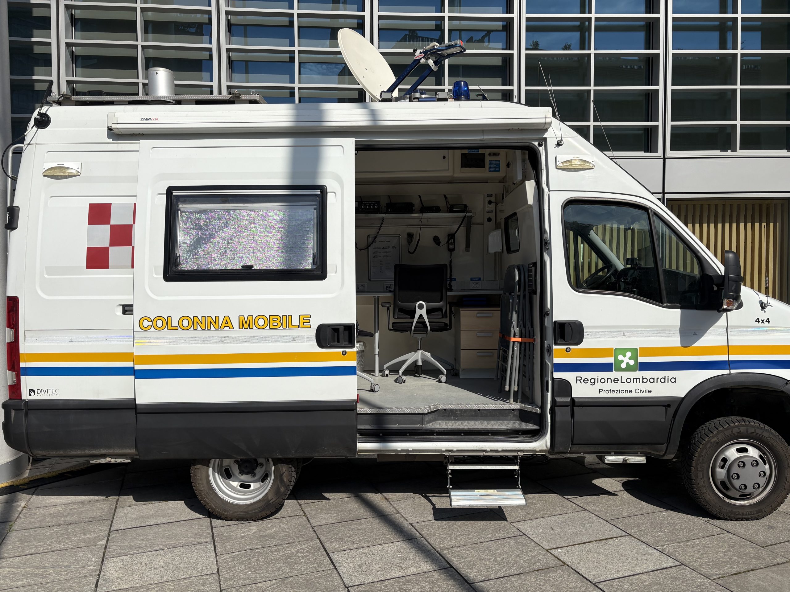 Presentata a Palazzo Lombardia la nuova Colonna Mobile Regionale della Protezione Civile: in foto un automezzo coinvolto