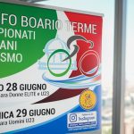 Una locandina della presentazione dei Campionati italiani di Ciclismo su Strada 2025, svoltasi al Belvedere ‘Silvio Berlusconi’ del 39° piano di Palazzo Lombardia