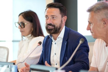 L'assessore Paolo Franco alla presentazione della Corsa col Cadùr di Vertova