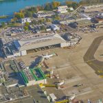 L’aeroporto di Milano Linate dall’alto in foto: qui atterreranno i bambini di Gaza