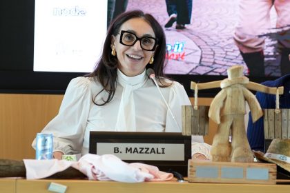 Assessore Mazzali alla presentazione della Corsa col Cadùr di Vertova