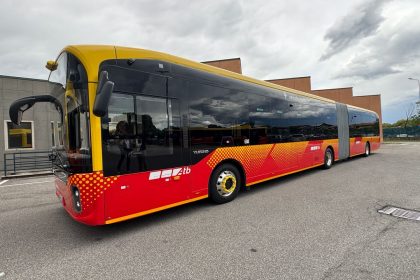 Uno dei bus elettrici in servizio a Bergamo