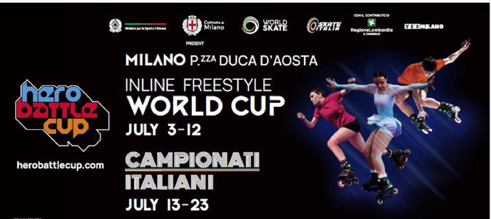 Milano torna protagonista degli sport urbani con la 'Hero Battle Cup 2025', uno degli appuntamenti più attesi  del pattinaggio inline freestyle