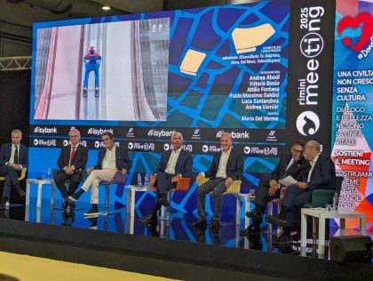 il presidente Fontana interviene al meeting di rimini a un convegno su olimpiadi milano cortina 2026