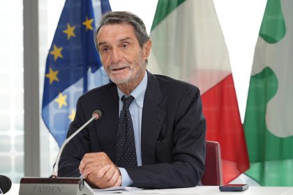Il presidente della Regione Lombardia Attilio Fontana. E' intervenuto a sostegno delle Forze dell'ordine dopo gli scontri a Milano nelle manifestazioni pro Pal.