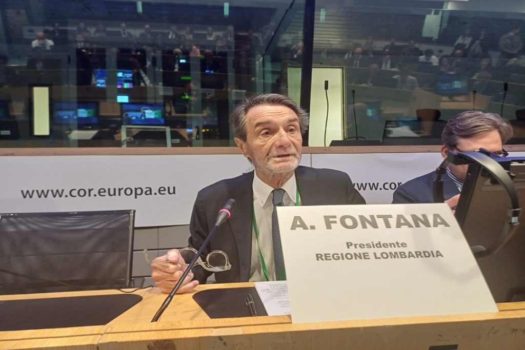 intervento presidente Fontana a Bruxelles per evento di Lombardia su ue e sfida competitività