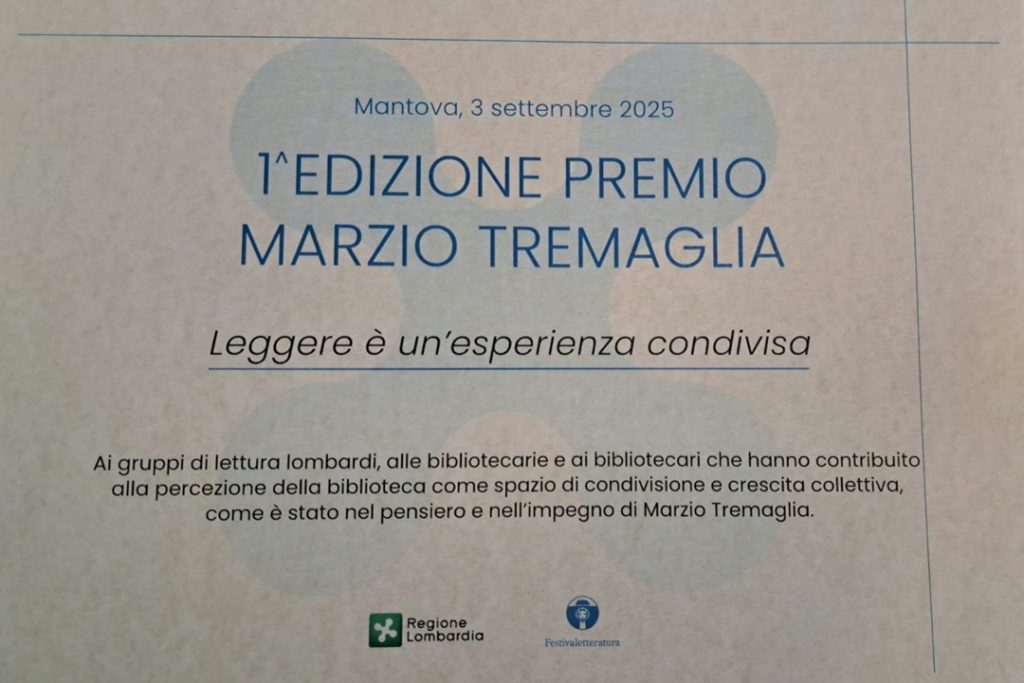 Al Festivaletteratura 2025 di Mantova la consegna del primo premio alla memoria di Marzio Tremaglia
