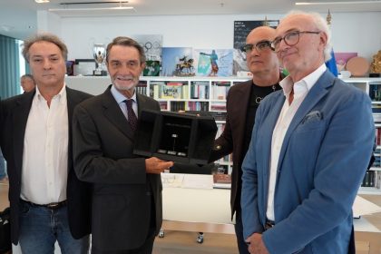 Il presidente della Regione Lombardia, Attilio Fontana, alla presentazione dell’Anello della Regina da consegnare al poleman del GP di Monza di F1