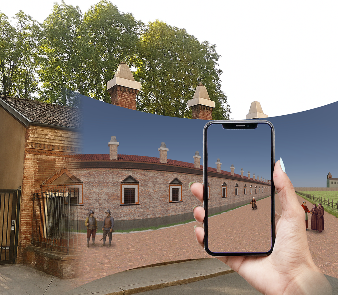 In foto la realtà aumentata che svela l’ex Lazzaretto di Milano: un esempio del progetto ARchivi sostenuto da Regione Lombardia