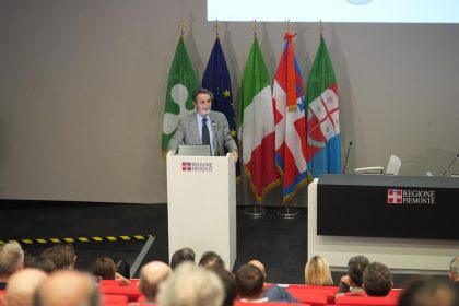 Il presidente della Regione Lombardia, Attilio Fontana, interviene a Torino agli 'Stati generali della Logistica del Nord Ovest', in collaborazione con Regione Piemonte e Regione Liguria