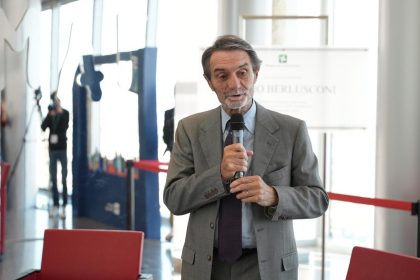 Il presidente della Regione Lombardia, Attilio Fontana, interviene al talk 'La Lombardia dei nonni' incentrato sulle politiche di invecchiamento attivo