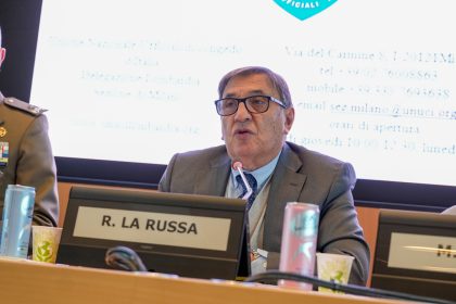 In foto l’assessore regionale alla Sicurezza e Protezione civile, Romano La Russa, durante la conferenza stampa di presentazione del libro 'Eroi al valor militare di Milano'