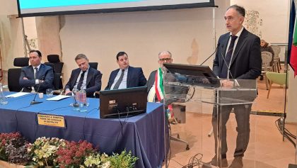 L'assessore Beduschi alla posa della prima pietra della 'Gronda Nord'