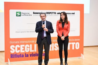 Il Presidente della Regione Lombardia Attilio Fontana con l'assessore regionale Elena Lucchini