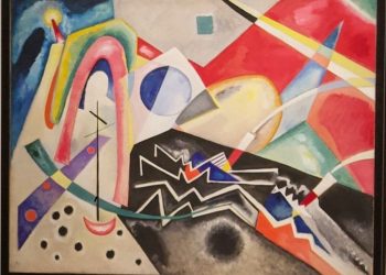 Nella foto un quadro della mostra al museo MA.GA di Gallarate (Varese) dedicata a Wassily Kandinsky, uno dei pionieri dell’arte astratta.