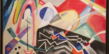 Nella foto un quadro della mostra al museo MA.GA di Gallarate (Varese) dedicata a Wassily Kandinsky, uno dei pionieri dell’arte astratta.