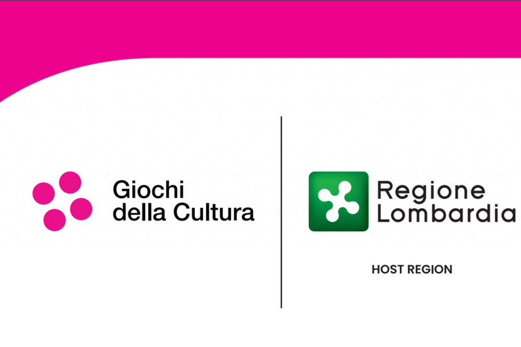In foto il logo dei Giochi della Cultura, finanziati da Regione Lombardia, presentanti in Triennale Milano