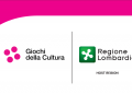 In foto il logo dei Giochi della Cultura, finanziati da Regione Lombardia, presentanti in Triennale Milano