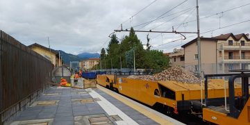 In foto una dei cantieri delle opere ferroviarie di cui si è discusso durante gli Stati Generali delle infrastrutture in provincia di Lecco: la linea Lecco-Sondrio-Tirano