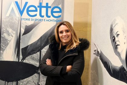 L’assessore regionale alla Cultura, Francesca Caruso, all’inaugurazione della mostra ‘Vette. Storie di sport e montagne’ a Teglio (Sondrio)