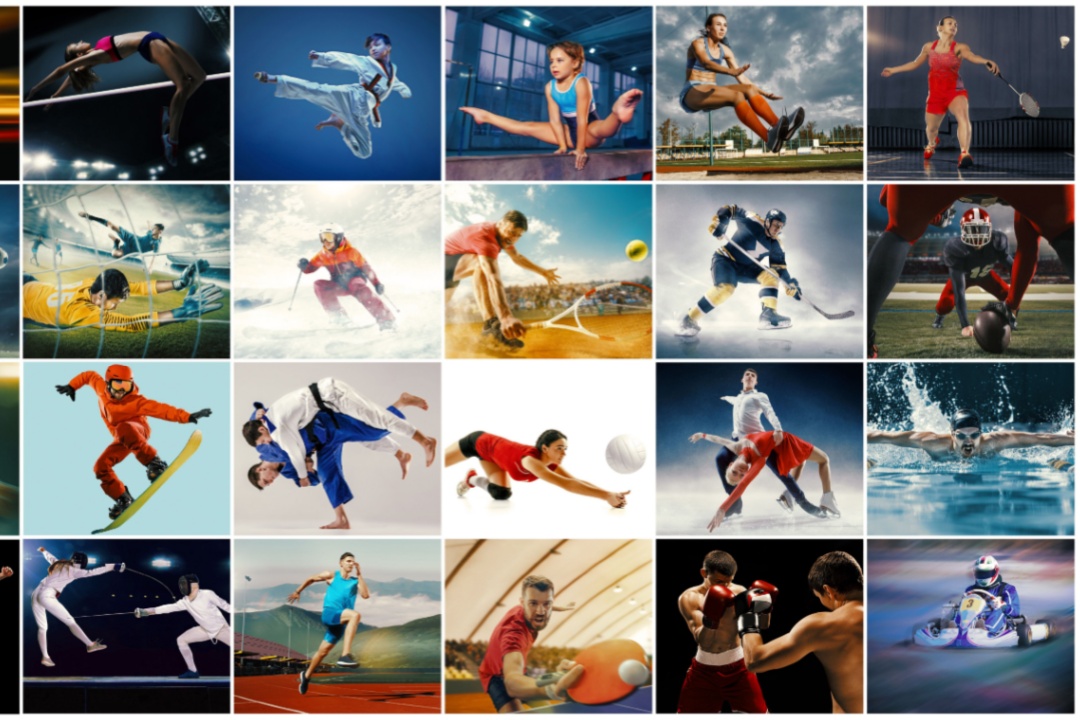 Un contributo di 500.000 euro a fondo perduto, stanziato da Regione Lombardia, per sostenere la realizzazione di Grandi eventi sportivi 2026. Nella foto collage di tante attività sportive.