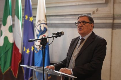 In foto l’assessore regionale alla Sicurezza e Protezione civile Romano La Russa durante la Giornata regionale della Polizia locale