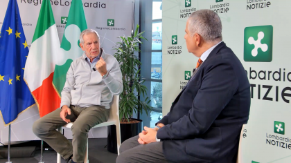 Bertolaso durante l'intervista su Lombardia Notizie relativa a Cras Montana in cui ha ribadito il rapporto diretto creato con i ragazzi coinvolti 