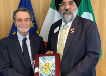 Il presidente di Regione Lombardia, Attilio Fontana, ha ricevuto il presidente internazionale del Lions Club, Amar Pratap Singh