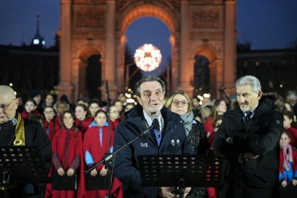All’Arco della Pace di Milano l'evento 'Nella tregua olimpica' con il presidente della Regione Lombardia Attilio Fontana