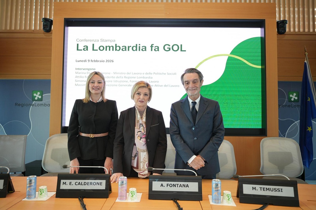 Il ministro del Lavoro e delle Politiche sociali, Marina Calderone, il presidente della Regione Lombardia, Attilio Fontana, e l’assessore regionale all’Istruzione, Formazione e Lavoro, Simona Tironi, hanno partecipato alla presentazione dei risultati raggiunti dalla Lombardia con il programma Garanzia Occupabilità dei Lavoratori (GOL)